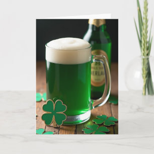 Tarjeta de Celebración de Cerveza Verde