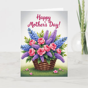 Tarjeta de Celebración de Cesto Floral