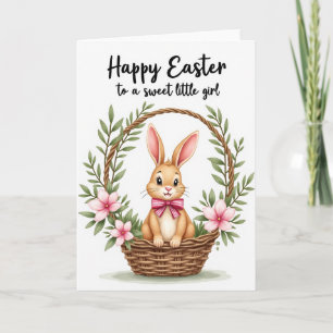 Tarjeta de Celebración de Conejo en Canasta