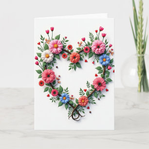 Tarjeta de Celebración de Corazón Floral