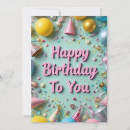 Tarjeta de Celebración de Cumpleaños Colorida