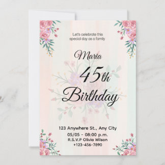 Tarjeta de Celebración de Cumpleaños con Flores Su