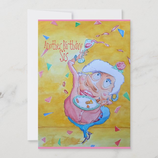 Tarjeta de celebración de cumpleaños de la hermana (Anverso)