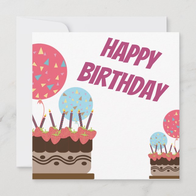 Tarjeta de celebración de cumpleaños feliz (Anverso)