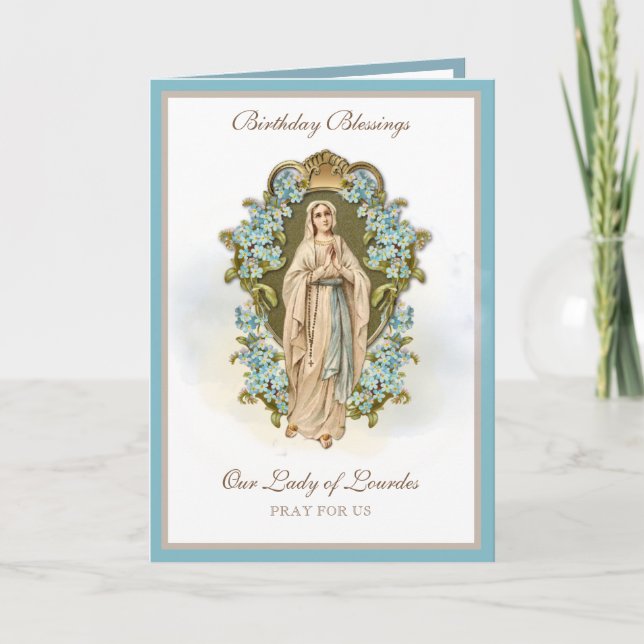 Tarjeta de Celebración de Cumpleaños Virgen María  (Anverso)