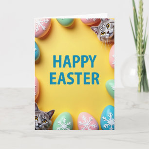 Tarjeta de Celebración de Felinos Felices