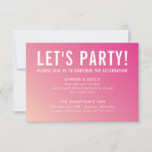 TARJETA DE CELEBRACIÓN DE FIESTA gradiente rosa mo