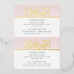 TARJETA DE CELEBRACIÓN DE FIESTA rosa pálido lunar