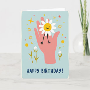 Tarjeta de Celebración de Flor Alegre