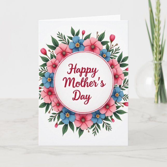 Tarjeta de Celebración de Flor de Fieltro (Anverso)