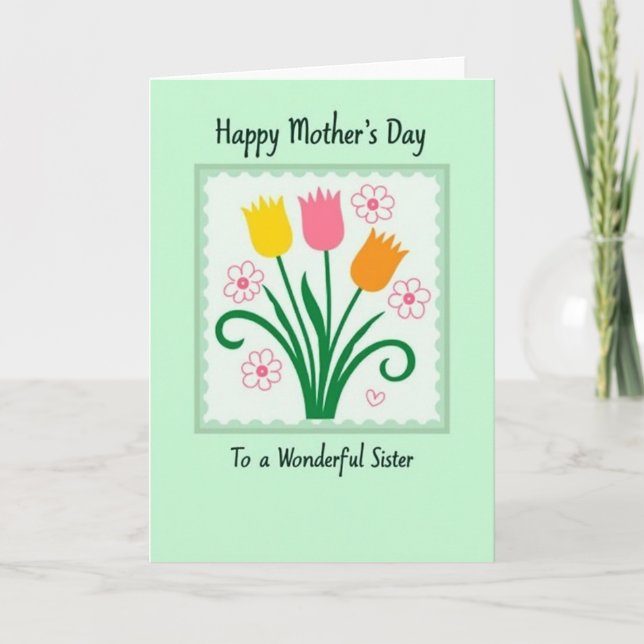 Tarjeta de Celebración de Flor Rayada (Anverso)