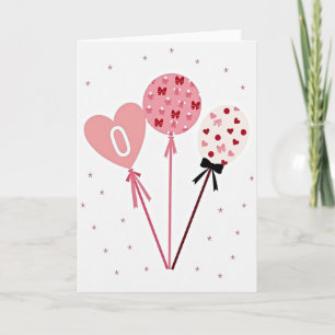 Tarjeta de Celebración de Globos y Lazos