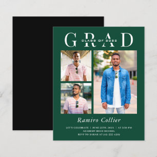 Tarjeta de Celebración de Graduación con 3 Fotos V