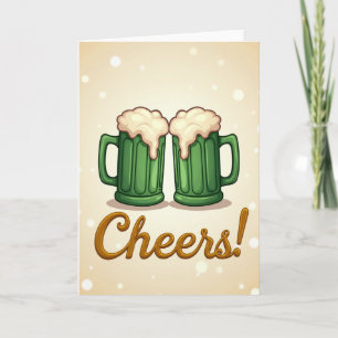Tarjeta de Celebración de Jarras de Cerveza Cheers