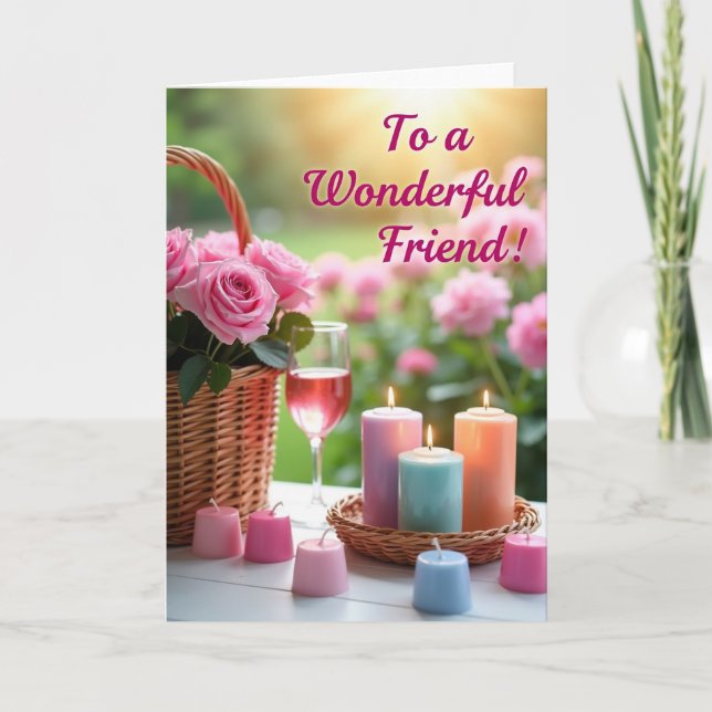 Tarjeta de Celebración de la Amistad de Rosa (Anverso)