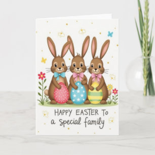 Tarjeta de Celebración de la Familia de Conejos