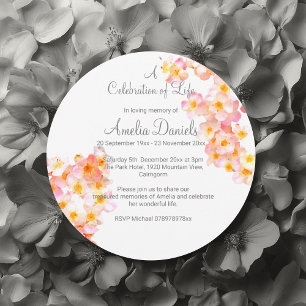 Tarjeta de Celebración de la Vida de Flor Silvestr