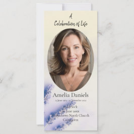 Tarjeta de Celebración de la Vida de Lavanda
