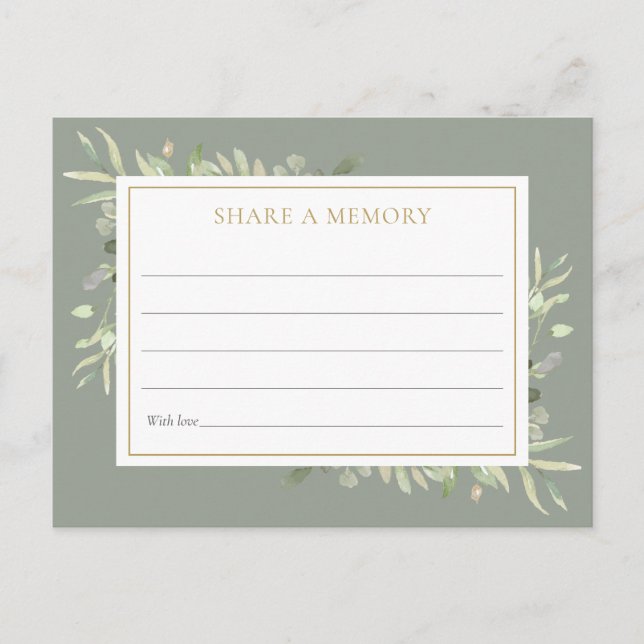 Tarjeta de Celebración de la Vida de Verdor Compar (Anverso)
