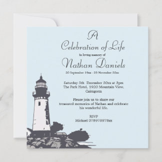 Tarjeta de Celebración de la Vida del Faro