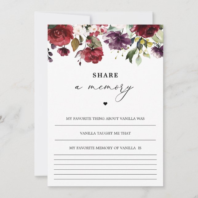 Tarjeta de Celebración de la Vida para Compartir u (Anverso)