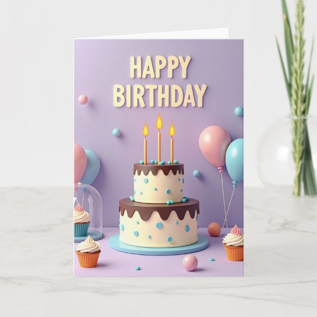 Tarjeta de Celebración de Lavanda (Anverso)