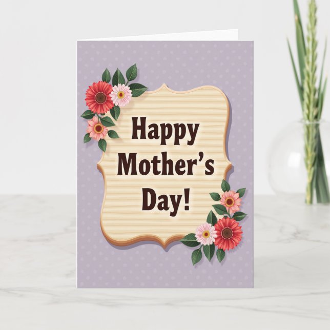 Tarjeta de Celebración de Madera Falsa (Anverso)