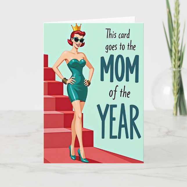Tarjeta de Celebración de Mamá del Año (Anverso)