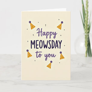 Tarjeta de Celebración de Meowsday Dulce