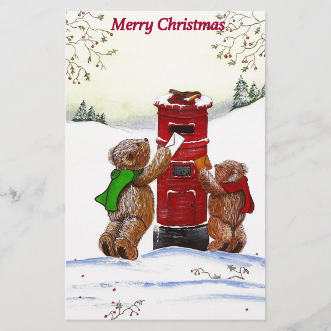 Tarjeta de celebración de Navidades de oseo de Ted (Anverso)