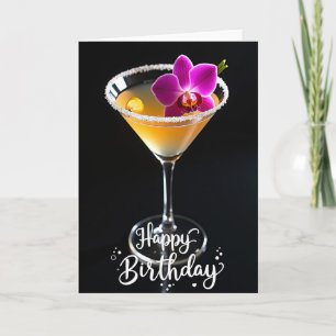 Tarjeta de Celebración de Orquídea Martini