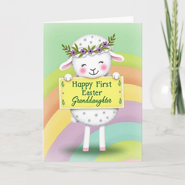 Tarjeta de Celebración de Oveja Feliz (Anverso)
