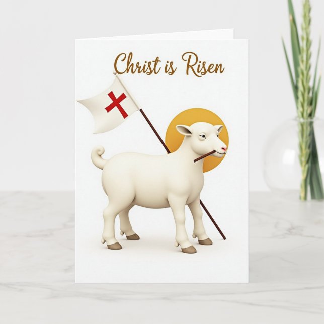 Tarjeta de Celebración de Oveja Victoriosa (Anverso)