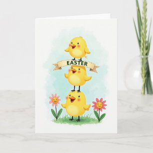 Tarjeta de Celebración de Pájaros Amarillos Felice