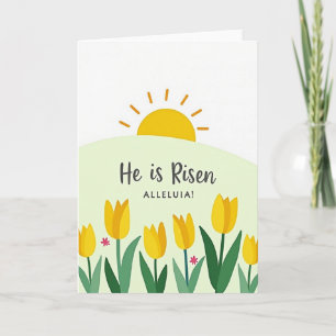 Tarjeta de Celebración de Pascua al Amanecer