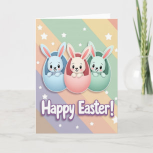 Tarjeta de Celebración de Pascua de Conejitos Lind