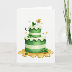 Tarjeta de Celebración de Pastel Afortunado