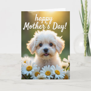 Tarjeta de Celebración de Perrito Floral
