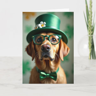 Tarjeta de Celebración de Perro con Sombrero de Co