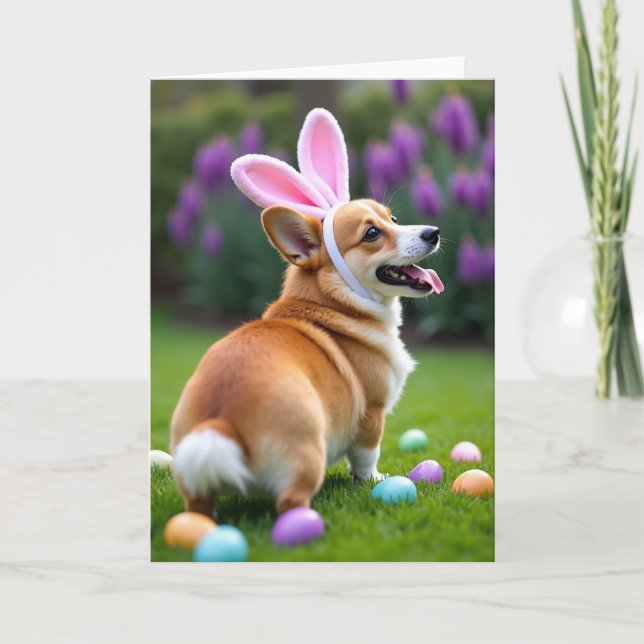 Tarjeta de Celebración de Primavera de Cachorro Ad (Anverso)