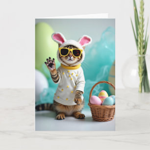 Tarjeta de Celebración de Primavera de Gato Adorab