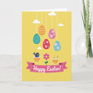 Tarjeta de Celebración de Primavera Rayada