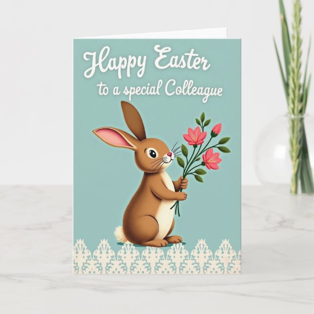 Tarjeta de Celebración de Ramo de Conejo (Anverso)