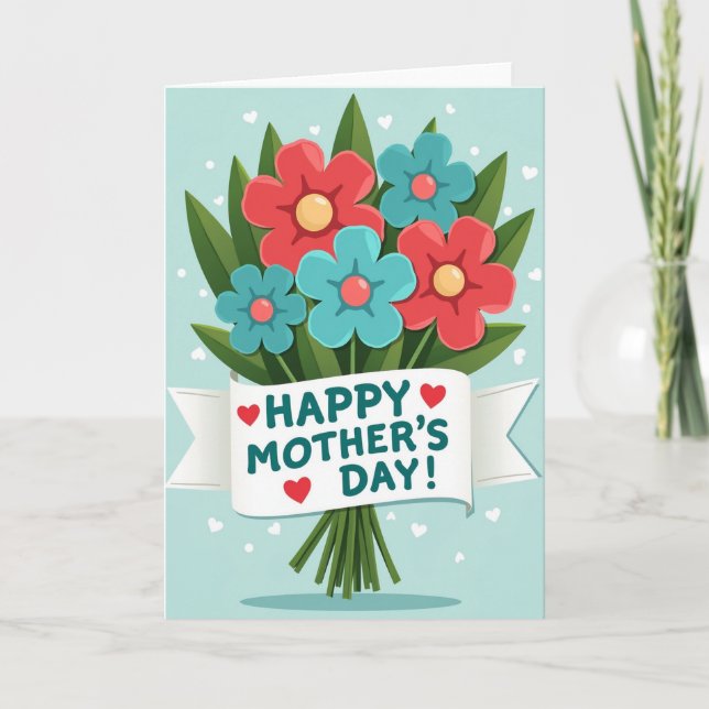 Tarjeta de Celebración de Ramo Floral (Anverso)