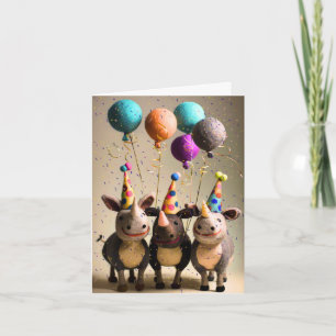 Tarjeta de celebración de rinocerontes Fiestas
