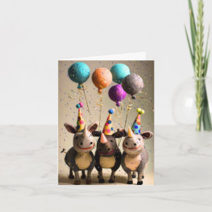 Tarjeta de celebración de rinocerontes Fiestas