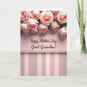 Tarjeta de Celebración de Rosa Rayada