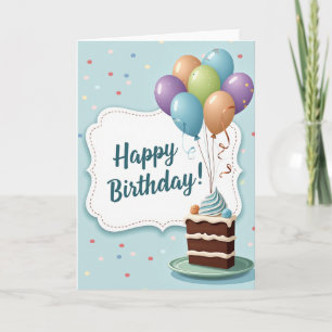 Tarjeta de Celebración de Tarta Rayada