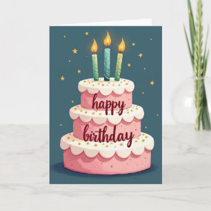 Tarjeta de Celebración de Torta de Niveles