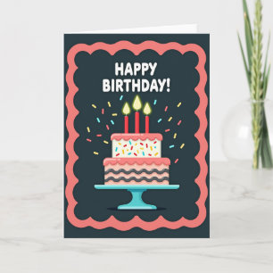 Tarjeta de Celebración de Torta Ondulada